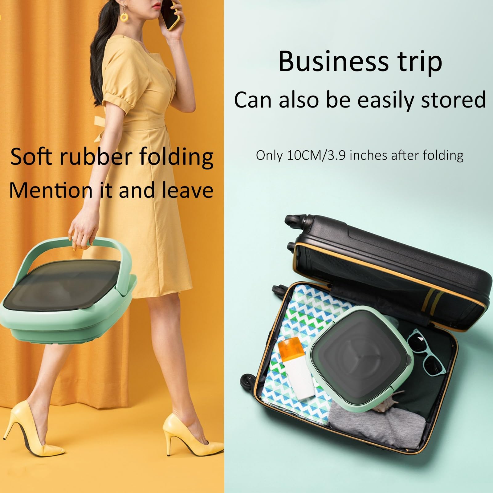 Amazon.co.jp: 小型洗濯機、脱水機能付き、ミニ折りたたみ洗濯機